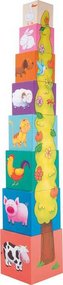 Small Foot  Dřevěná věž z kostek se zvířátky a počítáním