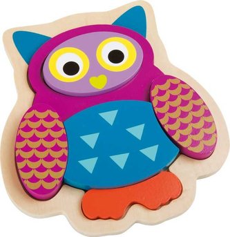 Small Foot Dřevěná hračka puzzle sova