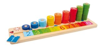 Small Foot Dřevěná motorická a naučná hra počítací deska špalíčky