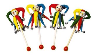 Small Foot Dětské dřevěné rolničky šašci s rolničkami 1 ks Small Foot Dětské dřevěné rolničky šašci s rolničkami 1 ks