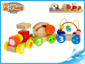 Dřevěný Vláček s vagónky 2-Play