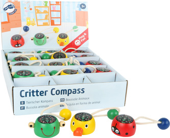 Small Foot Displej dřevěný zvířátkový kompas, různé druhy, 1 ks