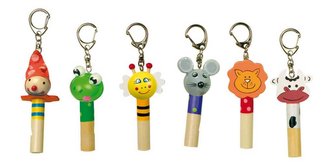 Small Foot Dřevěné přívěšky na klíče píšťalka zvířátka