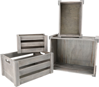 Small Foot Sada dřevěných bedýnek šedé