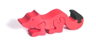 Fauna Dřevěné vkládací puzzle z masivu malá liška