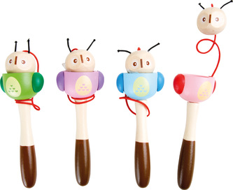 Small Foot Hra zručnosti nasaď sovičce hlavičku, modrá barva