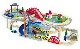 Small Foot Dřevěná dvoupatrová vláčkodráha Malte