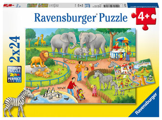 Puzzle Den v zoo/2x24 dílků