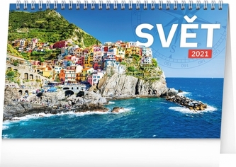 Kalendář 2021 stolní: Svět, 23,1 × 14,5 cm