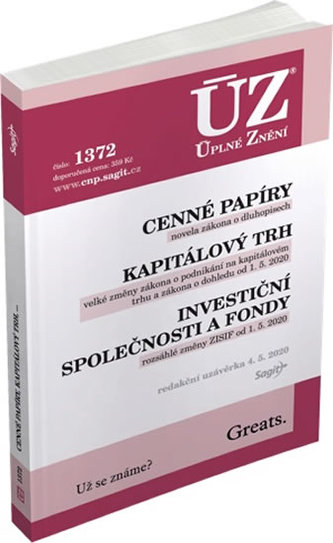 ÚZ 1372 Cenné papíry, Kapitálový trh, Investiční společnosti a fondy, Komoditní burzy