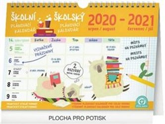 Školní plánovací kalendář 2020/2021 s háčkem, 30 × 21 cm