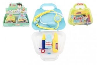 Sada doktor/lékař plast v plastovém kufříku 19x16x5cm 8ks v boxu