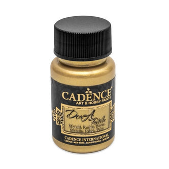 Metalická barva na textil Cadence Dora Textile - bílé zlato / 50 ml