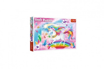 Puzzle V křišťálovém světě jednorožce 100 dílků 41x27,5cm v krabici 29x19x4cm