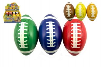 Míček na rugby pěna 13cm asst 6 barev 12ks v boxu