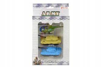 Tank/Vrtulník plast 7cm asst 2 druhy 3ks v krabičce 13x21x4cm