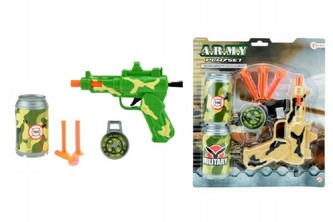 Pistole s přísavkami + doplňky plast 18cm, 2 barvy, na kartě - 1 kus