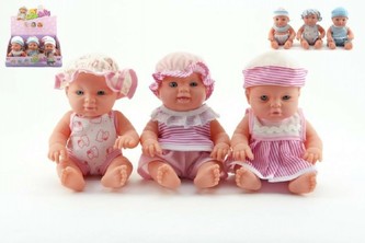 Miminko plast pevné tělo 16cm asst mix barev 9ks v boxu