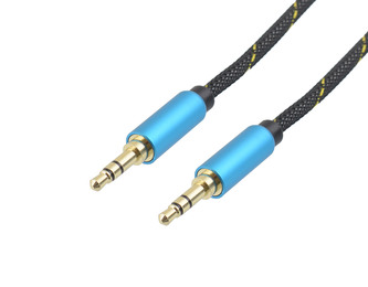 Propojovací kabel Jack 3,5mm M/M s textilním opletem,1m