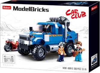 Sluban Model Bricks M38-B0813 Off Road Modrý Pickup s motorkou