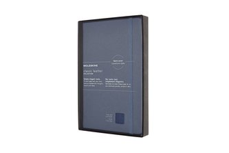 Moleskine Zápisník kožený tvrdý linkovaný modrý L