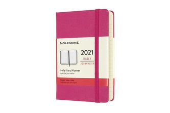 Moleskine Diář 2021 denní tvrdý růžový S