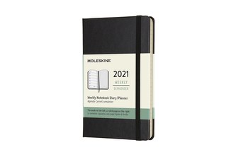 Moleskine Plánovací zápisník 2021 tvrdý černý S