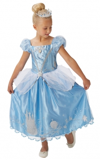 Disney: Popelka s třpytivými  ozdobami a korunkou - vel. S