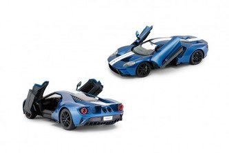 Auto RC Ford GT plast 30cm modré na baterie v krabici 43x18x26cm
