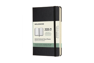 Moleskine Plánovací zápisník 2020-2021 tvrdý černý S