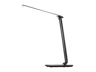 LED stolní lampička stmívatelná, 12W, volba teploty světla, USB, černý lesk