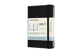 Moleskine Měsíční diář 2020-2021 tvrdý černý S