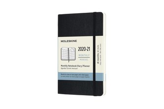 Moleskine Měsíční diář 2020-2021 měkký černý S