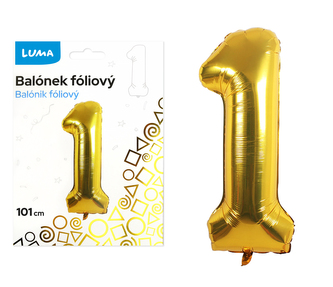 Foliová číslice - zlatá 1