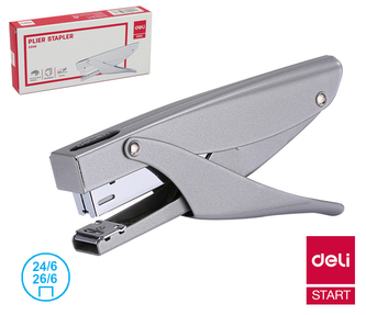 Sešívačka klešťová DELI E0346 stříbrná