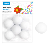 Bambulky bílé, 6ks 35mm LUMA