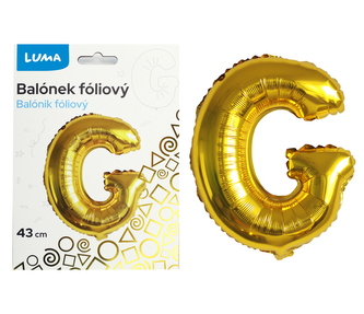Balónek foliový  \"G\" ZLATÝ LUMA