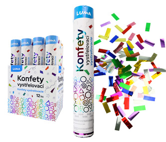 Konfety vystřelovací 30cm fóliové barevné LUMA Konfety vystřelovací 30cm fóliové barevné LUMA