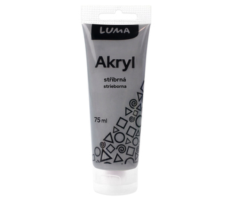 Barvy akrylové 75ml, stříbrná, LUMA