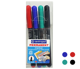 Permanentní popisovač Centropen 2846, sada 4 barev