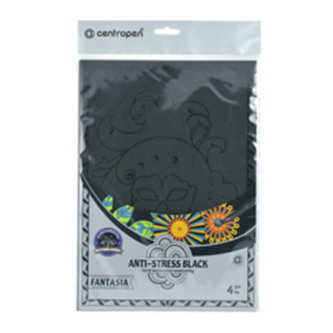 Centropen Antistress omalovánky Fantasia black 4 ks Centropen Antistress omalovánky Fantasia black 4 ks
