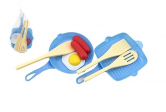 Sada pánví s doplňky plast 7ks v síťce 12x20x5cm