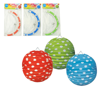 Lampion 25cm kulatý, puntík mix LUMA