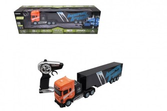 Auto/Kamion RC s návěsem plast 45cm 2,4 GHz na baterie v krabici 56,5x18x13,5cm