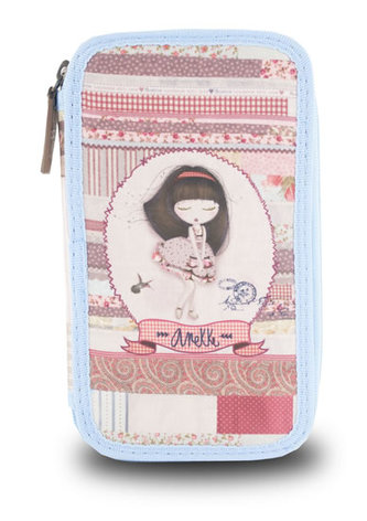 Anekke: Penál dvoupatrový Patchwork prázdný