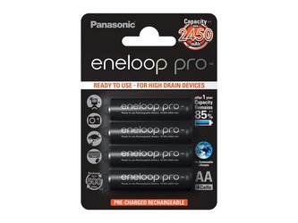 Baterie AA (R6) nabíjecí 1,2V/2450mAh Eneloop PANASONIC PRO 4ks