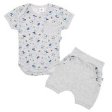 2-dílná letní bavlněná souprava New Baby Perfect Summer šedá - velikost 62 (3-6m)