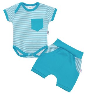 2-dílná letní bavlněná souprava New Baby Perfect Summer tyrkysová - velikost 74 (6-9m)