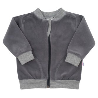 Semišková mikinka New Baby Baby šedá - velikost 80 (9-12m)