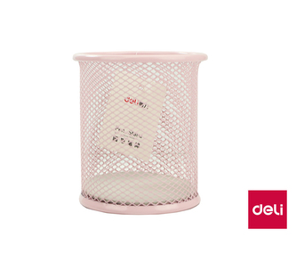 Stojánek drátěný na tužky  DELI E9153 růžový pastel